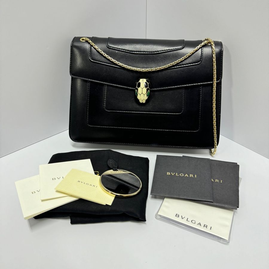 BVLGARI 寶格麗 經典蛇頭 “雙鏈多背法” 肩背包-5