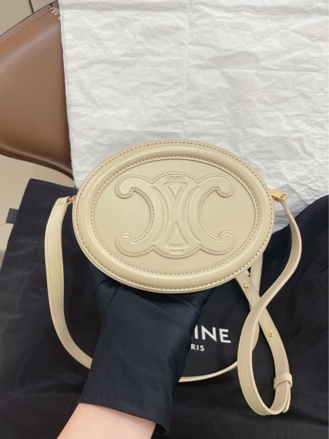 賽琳/Celine 凱旋門奶茶色月餅包-3