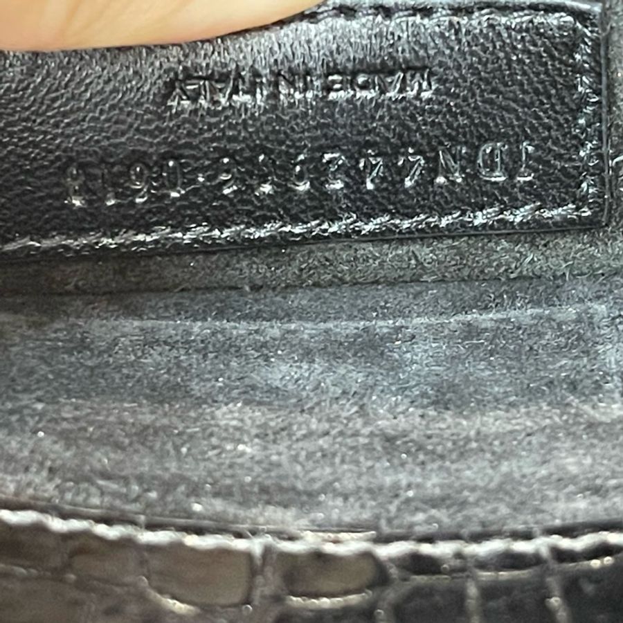 YSL聖羅蘭鰐魚壓紋日落包百搭黑金-6