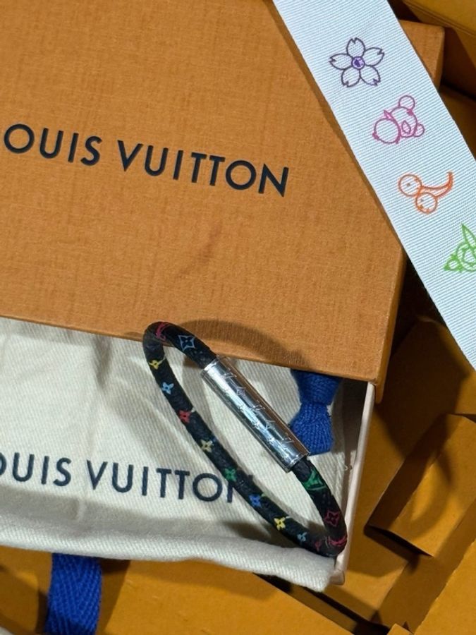 Louis Vuitton • 村上隆聯名黑三彩手環 全配🈶盒-4
