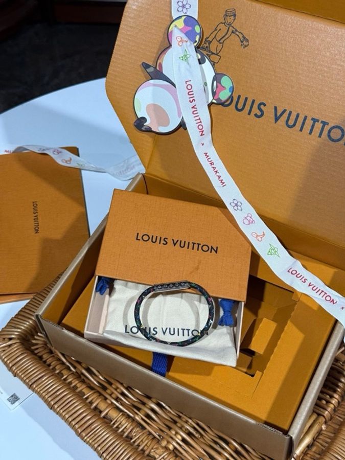 Louis Vuitton • 村上隆聯名黑三彩手環 全配🈶盒-5