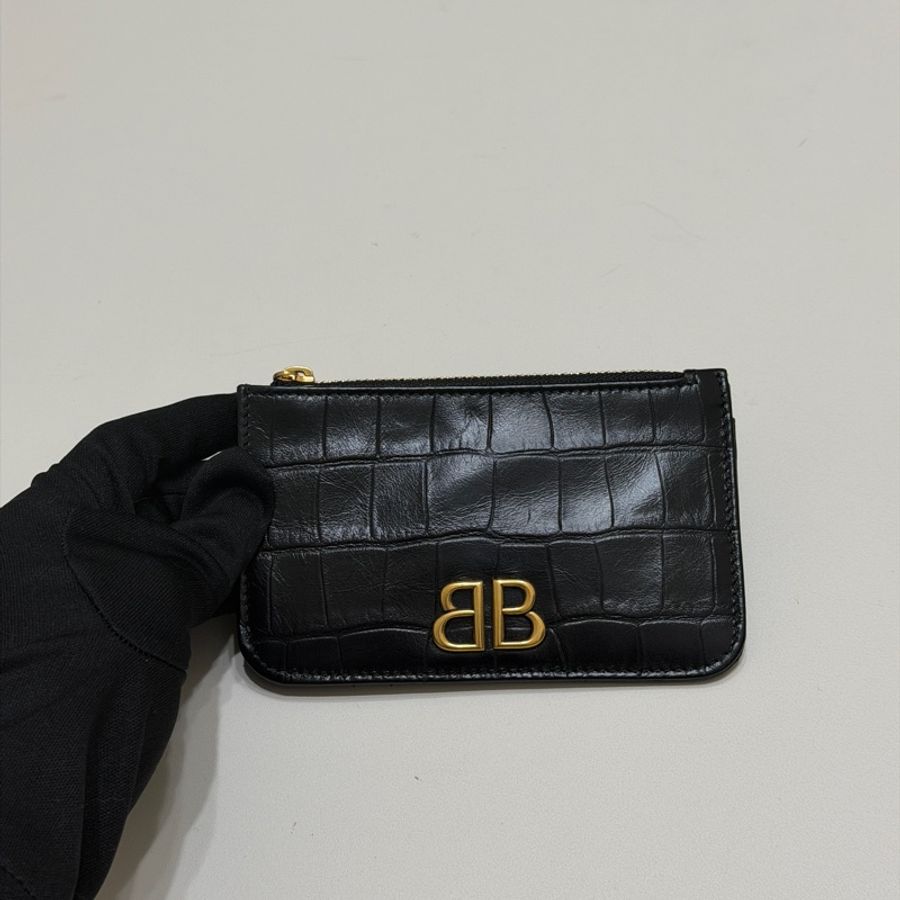 914intheair 『全新閒置』balenciaga 巴黎世家 鱷魚壓紋 一字錢包卡包-7