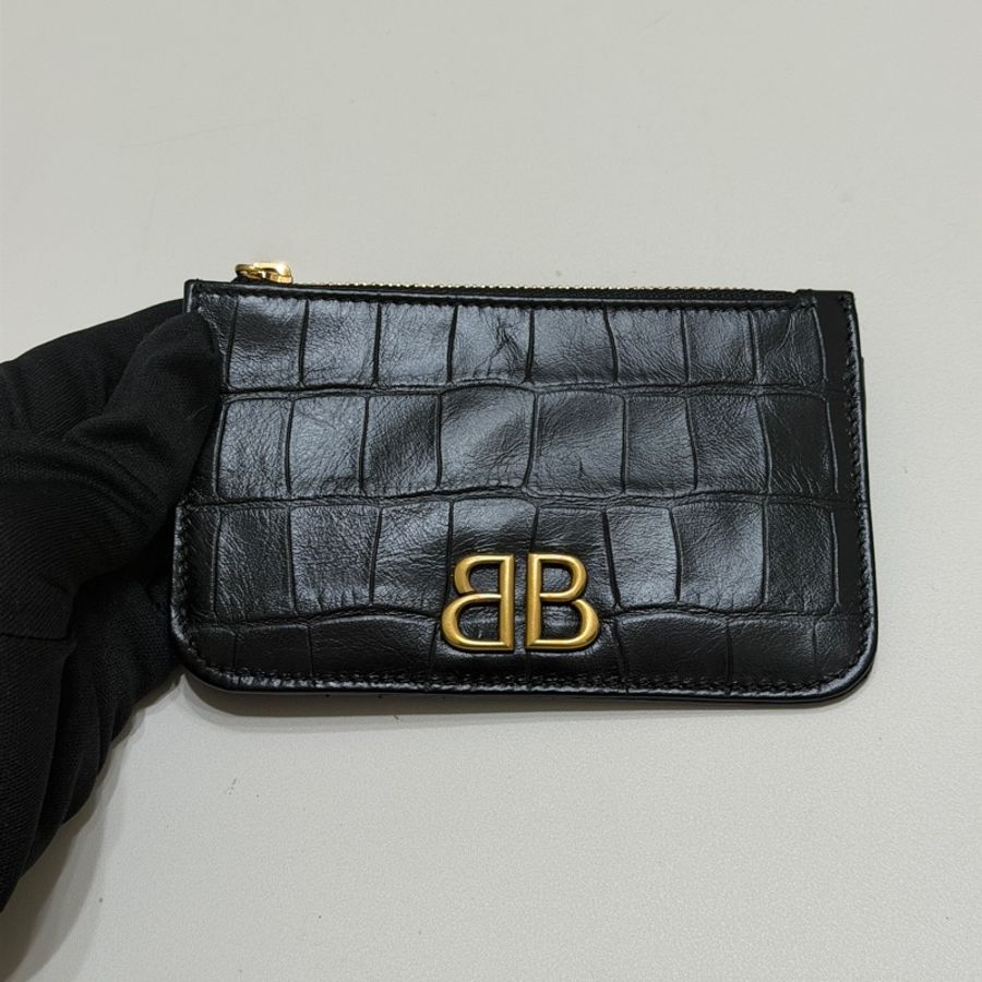914intheair 『全新閒置』balenciaga 巴黎世家 鱷魚壓紋 一字錢包卡包-9