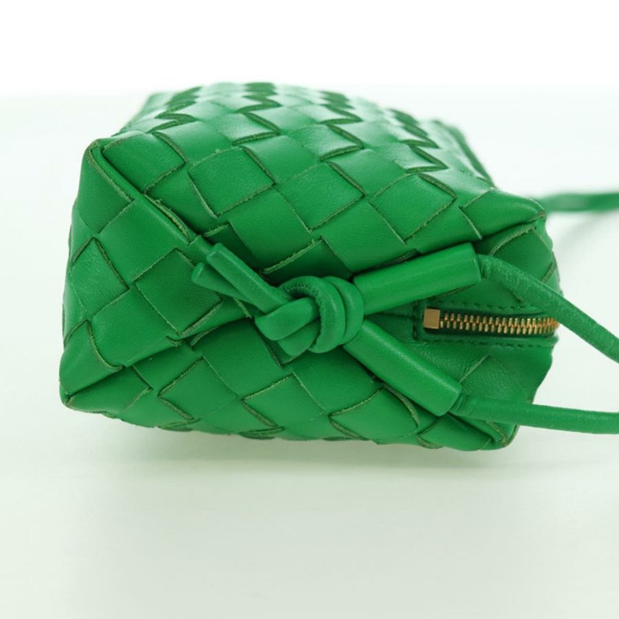 【日本直送】BOTTEGA VENETA INTRECCIATO 皮革肩背包 綠色金色 正品 179425V-3