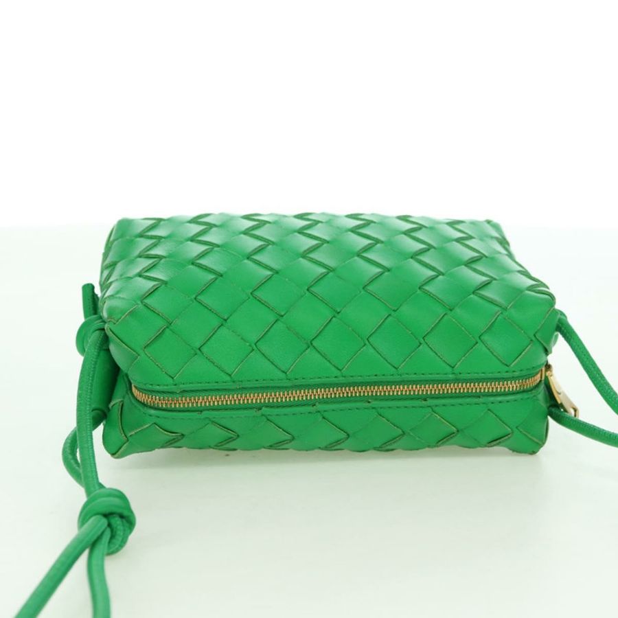 【日本直送】BOTTEGA VENETA INTRECCIATO 皮革肩背包 綠色金色 正品 179425V-5