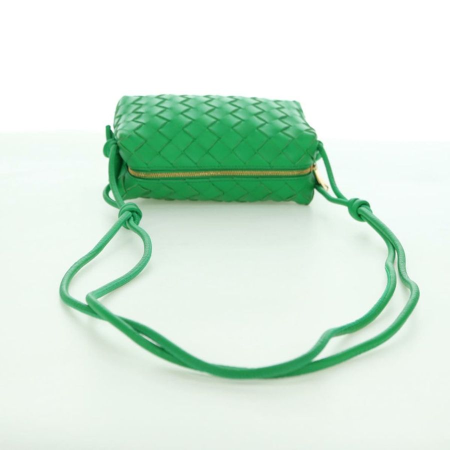 【日本直送】BOTTEGA VENETA INTRECCIATO 皮革肩背包 綠色金色 正品 179425V-6