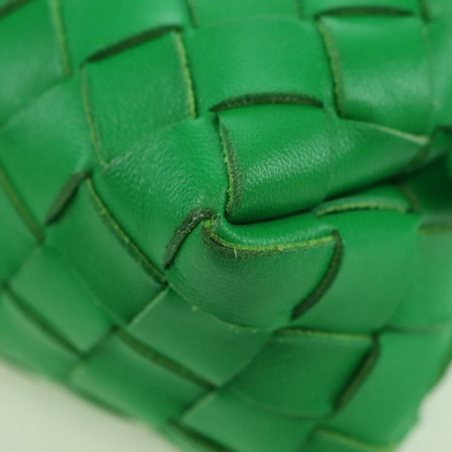 【日本直送】BOTTEGA VENETA INTRECCIATO 皮革肩背包 綠色金色 正品 179425V-8