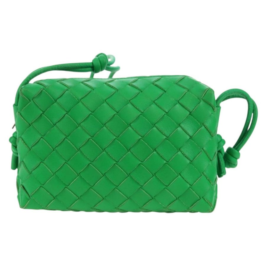 【日本直送】BOTTEGA VENETA INTRECCIATO 皮革肩背包 綠色金色 正品 179425V-12