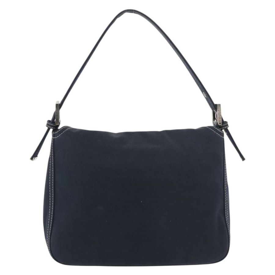 【日本直送】FENDI Mamma Baguette 肩背包 帆布 海軍藍 銀色 正品 187625V-2