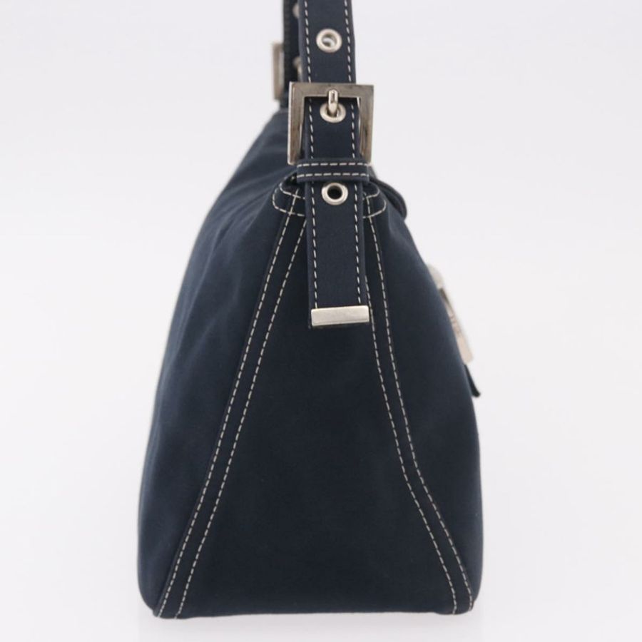 【日本直送】FENDI Mamma Baguette 肩背包 帆布 海軍藍 銀色 正品 187625V-4