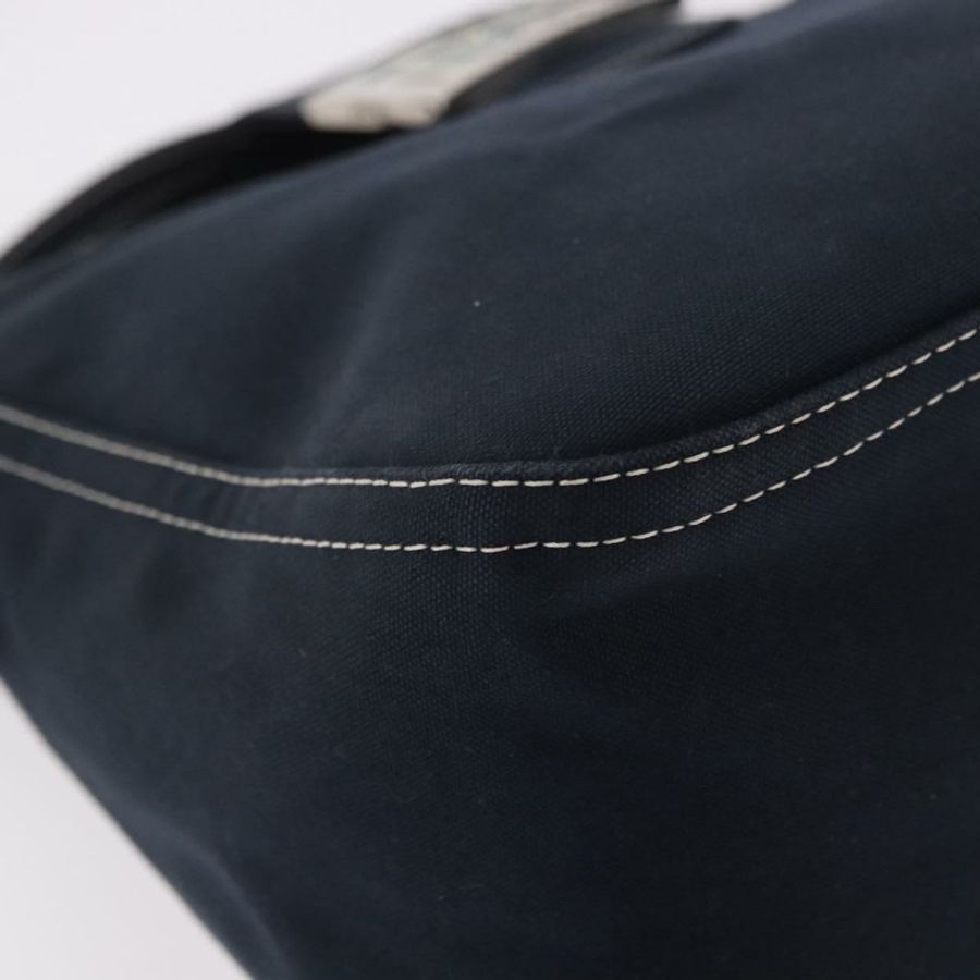 【日本直送】FENDI Mamma Baguette 肩背包 帆布 海軍藍 銀色 正品 187625V-9