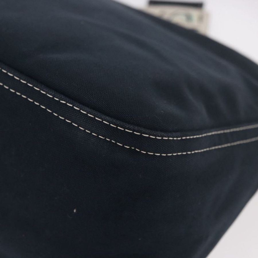 【日本直送】FENDI Mamma Baguette 肩背包 帆布 海軍藍 銀色 正品 187625V-12