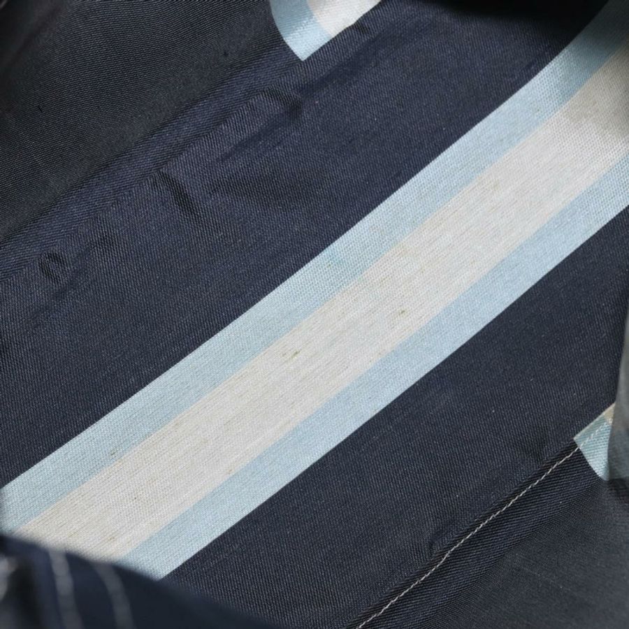 【日本直送】FENDI Mamma Baguette 肩背包 帆布 海軍藍 銀色 正品 187625V-18