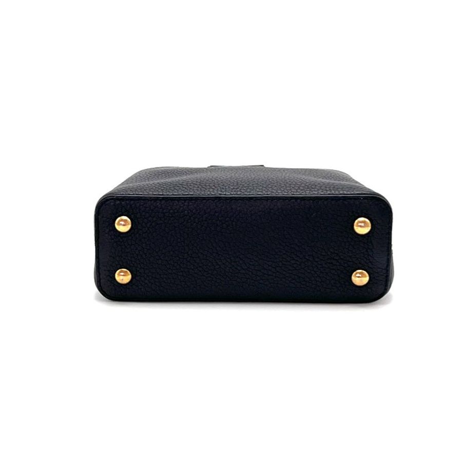 LV Capucines mini黑金蛇皮  手柄手提肩背斜背包20*13*7.5 98新配件盒子塵袋-5