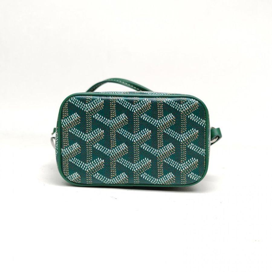 GOYARD 綠色PVusenano化妝包肩背包-4