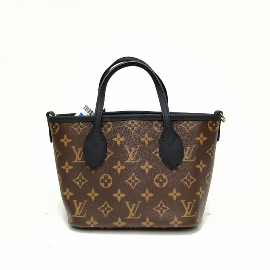 LOUIS VUITTON 老花PVC晶片NeverfullBB黑色配皮肩背包-2