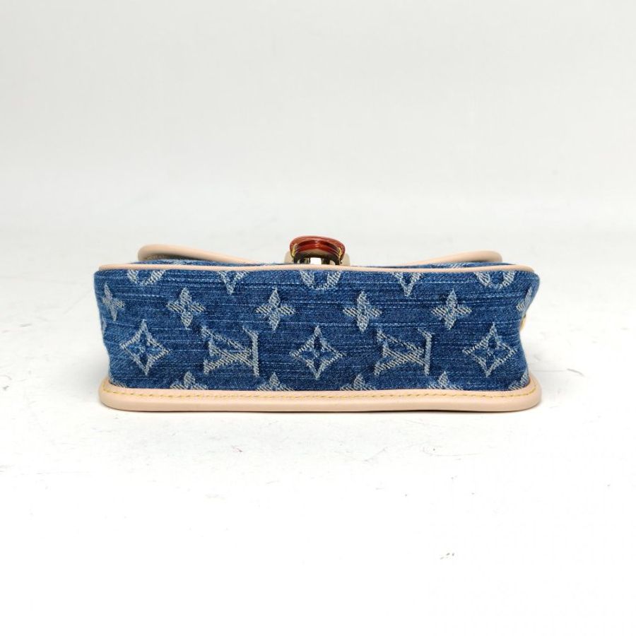 LOUIS VUITTON Diane法棍包藍色牛仔布晶片牛仔藍肩背包-4