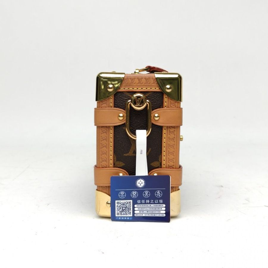 LOUIS VUITTON SideTrunk軟盒子包小號老花PVC晶片肩背包-3