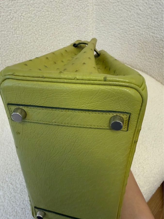 愛馬仕 Hermes 茴香綠鴕鳥BK25尺寸,年份2011年,附有鎖+鑰匙。-13