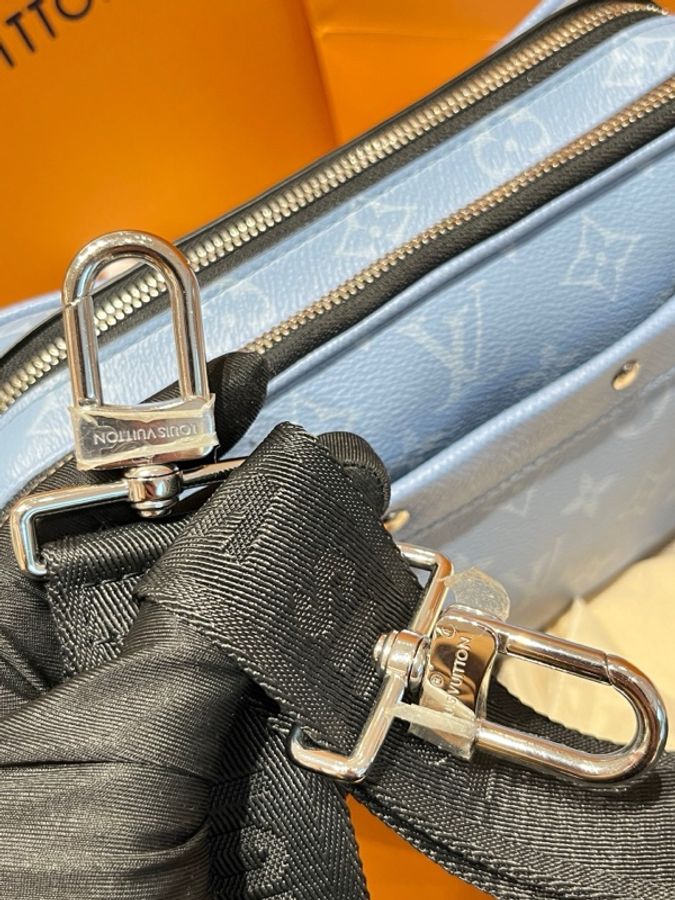 Louis Vuitton 路易威登 Alpha Nano藍色銀扣郵差相機包 芯片款-16