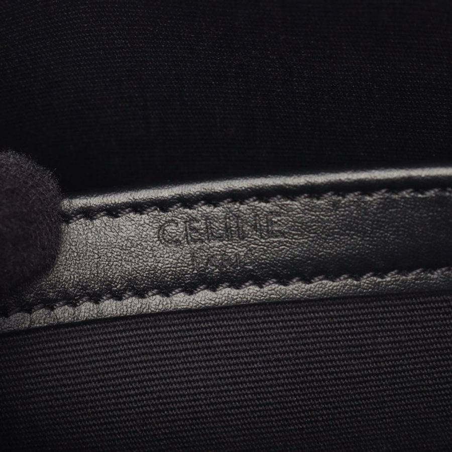 CELINE Triomphe Messenger 肩背包 194502CIM 帆布皮革 黑色 二手-3