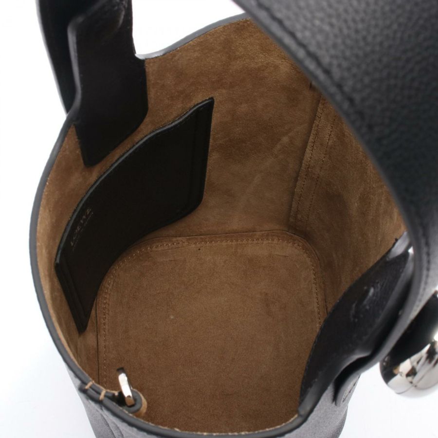 LOEWE Pebble Bucket Mini 斜背單肩包 AANBBBMX311100 黑色皮革-2