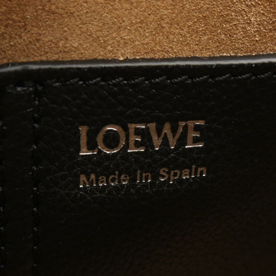 LOEWE Pebble Bucket Mini 斜背單肩包 AANBBBMX311100 黑色皮革-3