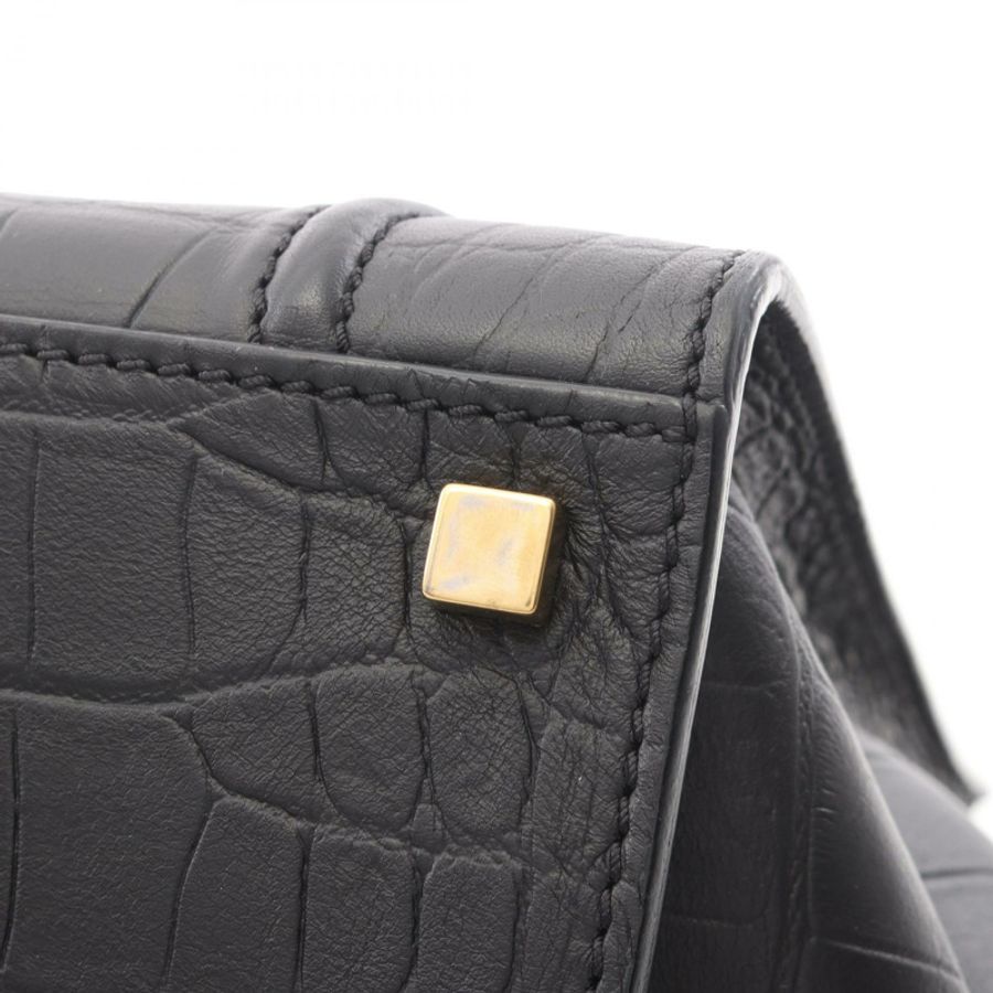 CELINE Luggage Phantom 手提包 169953 黑色皮革 二手 女士-6
