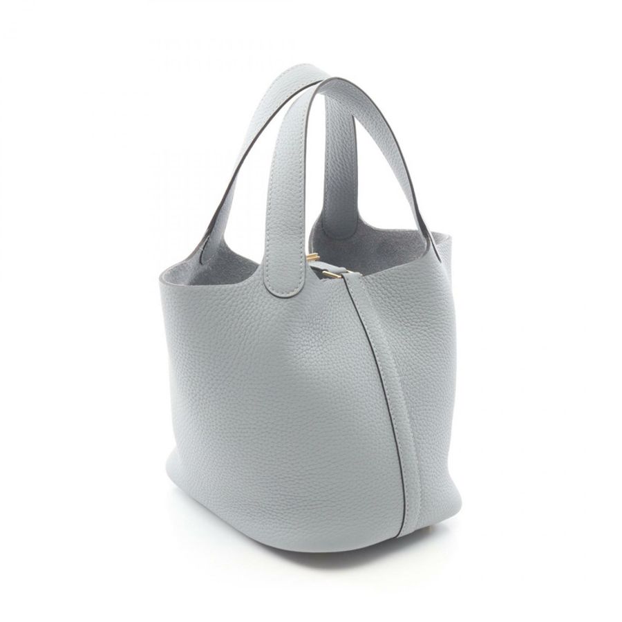 愛馬仕 Picotin Lock PM 手提包,Clemence 皮革,灰色 Gris Pantin GHW K-1