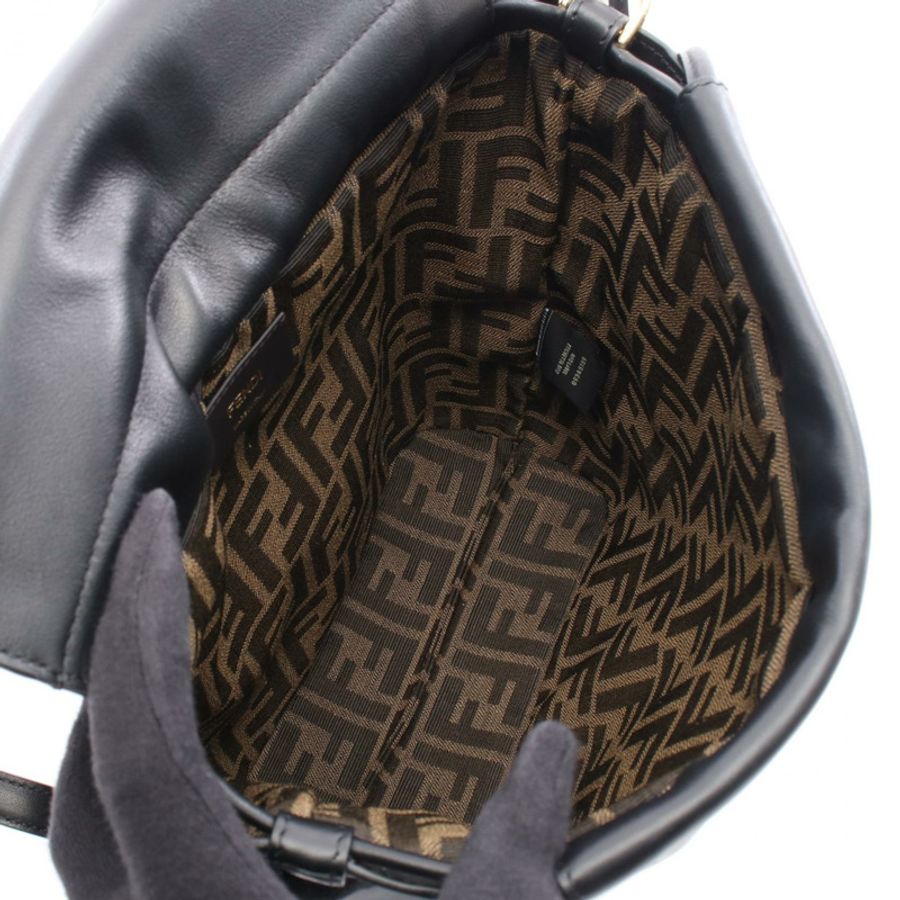 FENDI 女士黑色真皮雙肩包 8BZ057AYJ1F0KUR 全新-2