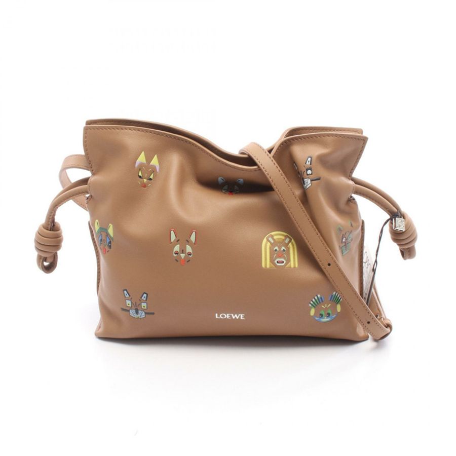 LOEWE Futurist Cat Flamenco 迷你肩背包 A411FC2XAC 皮革棕色 全新 女士-0