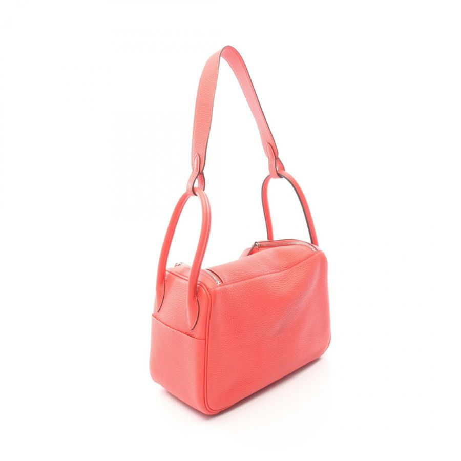 愛馬仕 Lindy 26 單肩包 Y Taurillon Clemence Rouge pivoine 二手 SHW-1