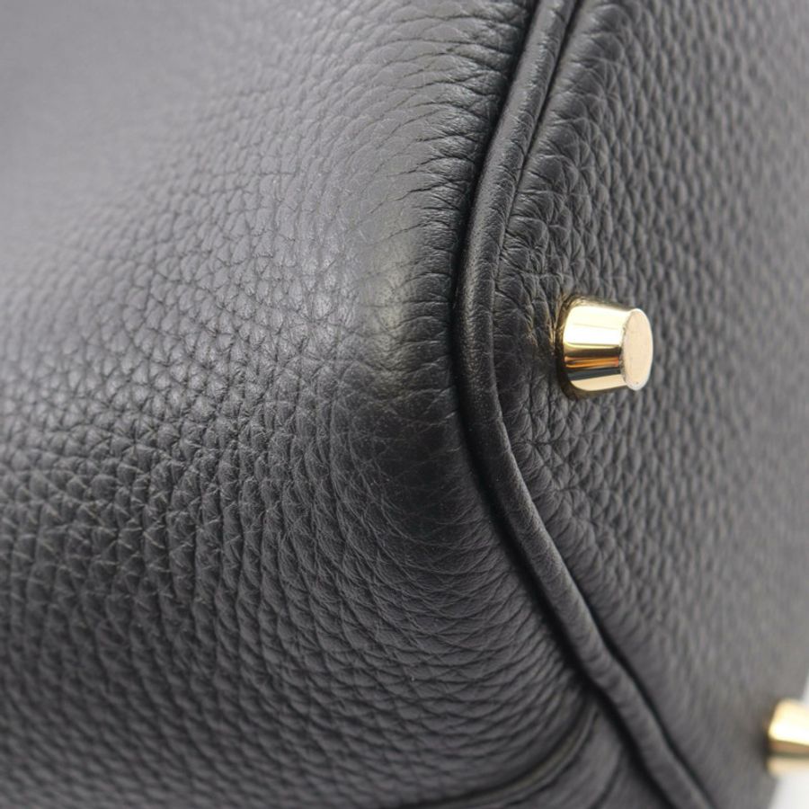 愛馬仕 Picotin Lock PM 托特水桶包 K Taurillon Clemence 黑色 二手 GHW-5