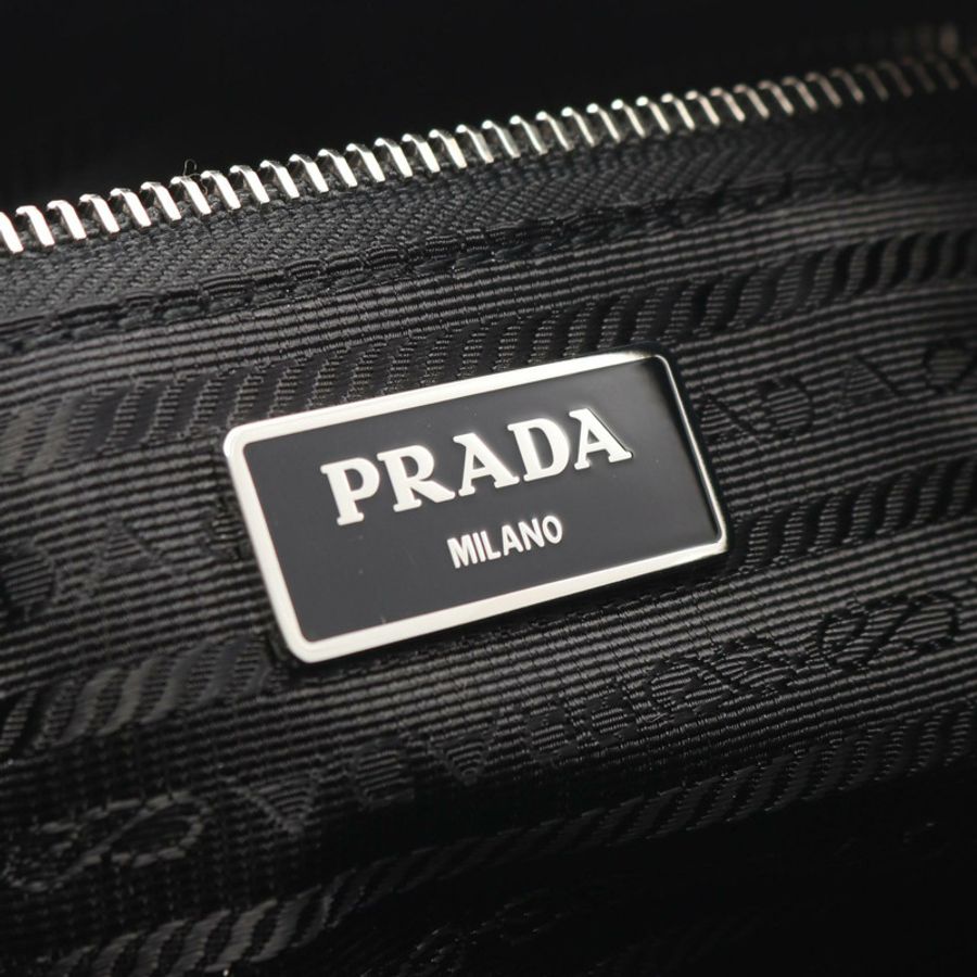 PRADA TESSUTO + SAFFIAN 兩用旅行包/肩背包 1BB154R064F0632 尼龍 Saffiano 皮革 黑色 全新 女士-3