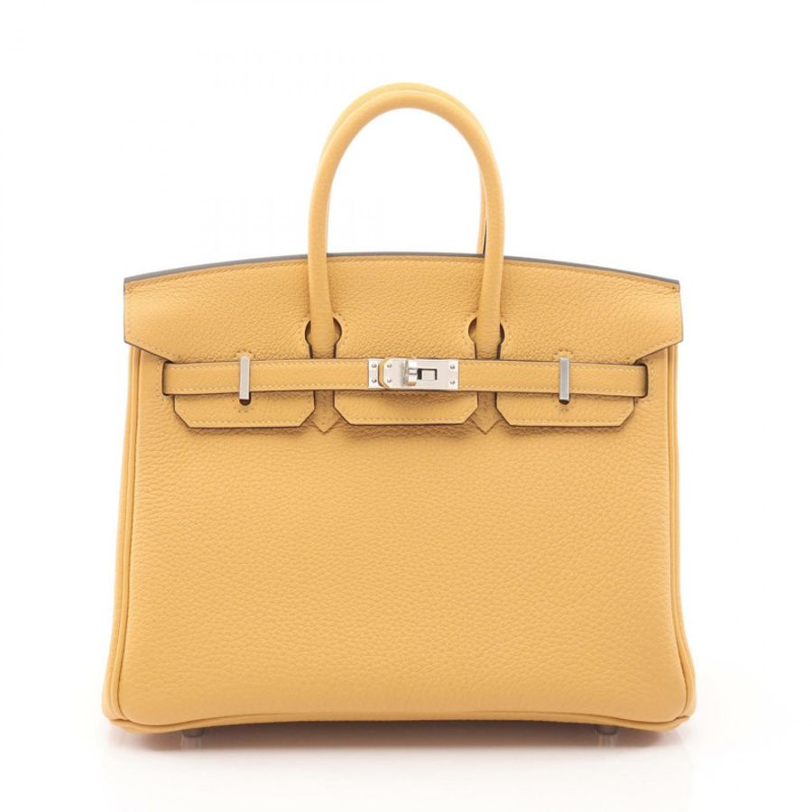 愛馬仕 Birkin 25 手提包,Togo 皮革,黃色 Paille SHW G-0