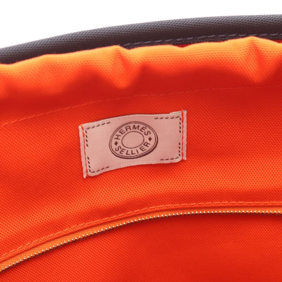 HERMES Sac de Pansage 手提包單肩手提包 D 印花布軍事 V 形 SHW 海軍藍-3