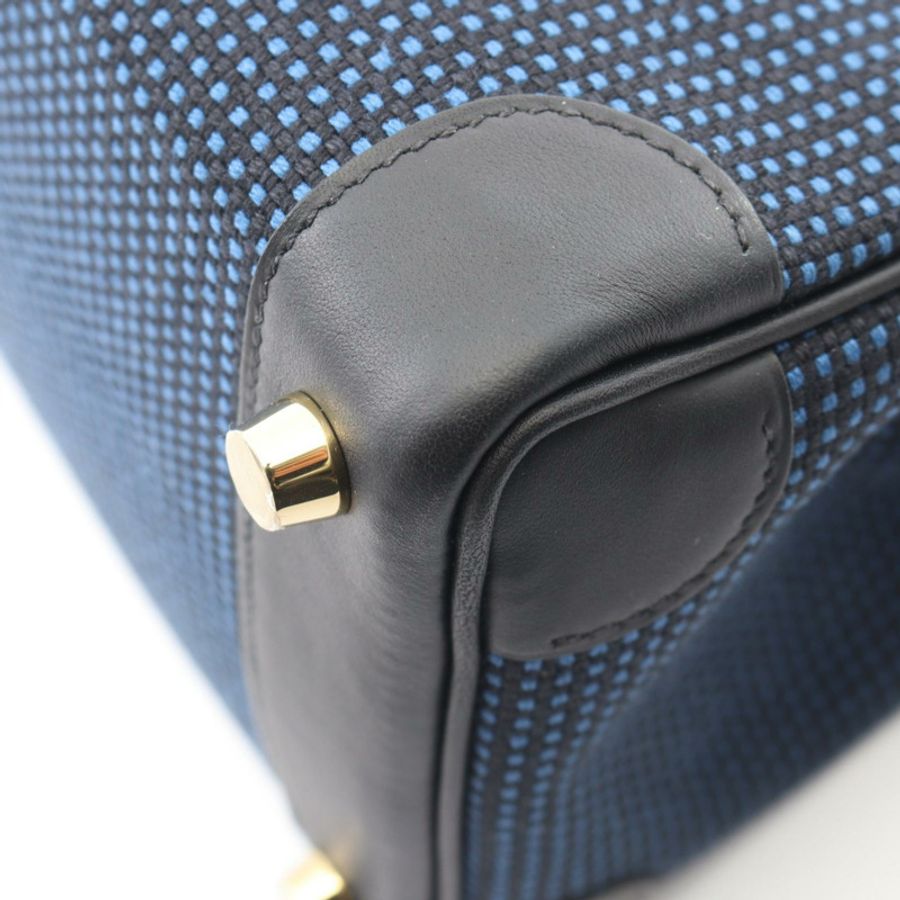 愛馬仕 Birkin 25 手袋 G Toile Quadrille Swift Bleu Agathe 黑色 二手 GHW-7