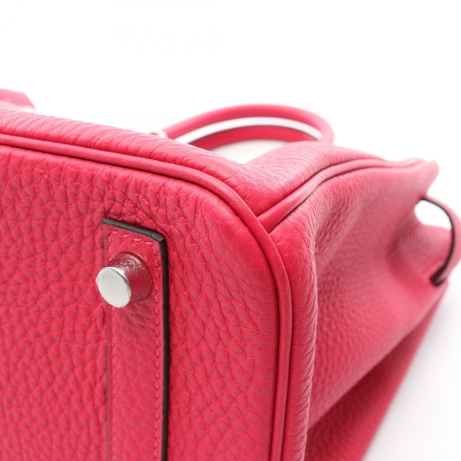 HERMES Birkin 30 手提包 Togo 皮革 粉紅色 Framboise SHW 二手女 Z-6