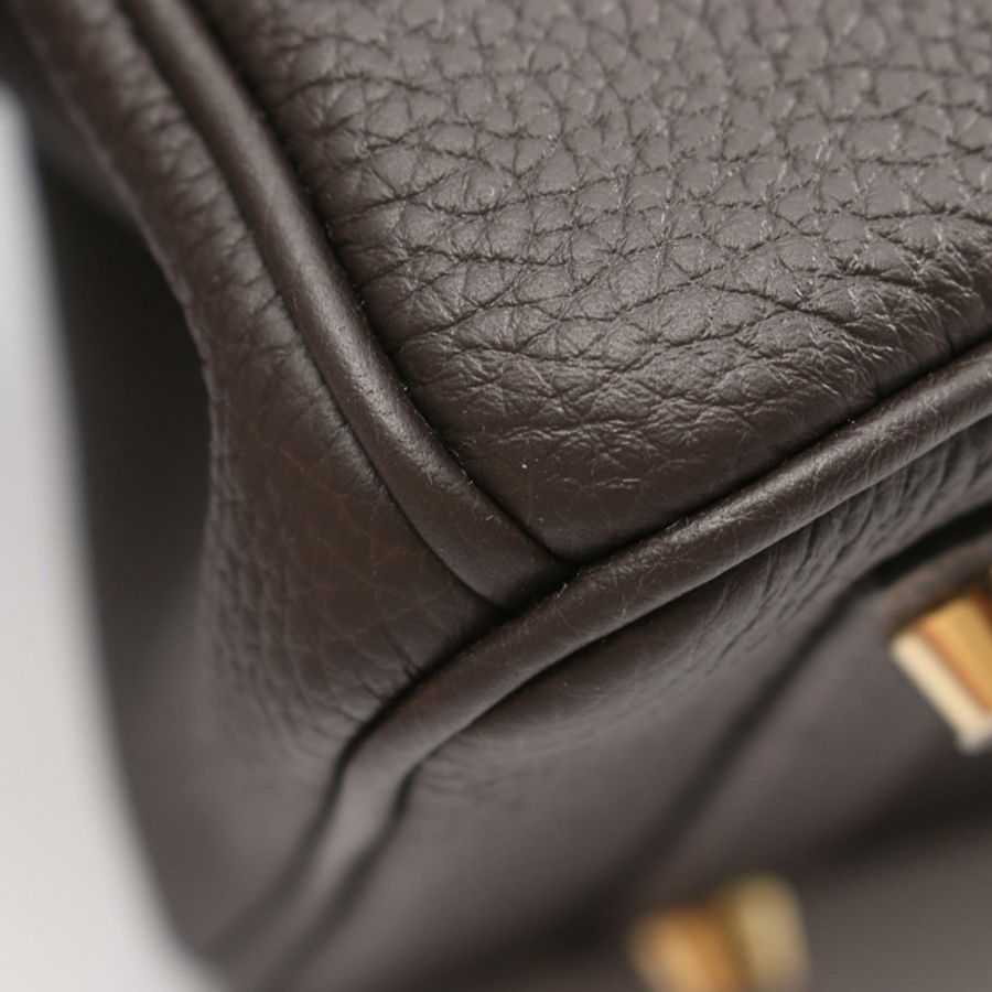 HERMES Birkin 25 手提包 K Togo 皮革 Bai brun 女士 GHW-5