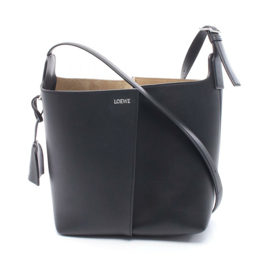 LOEWE Bilbao 水桶包 中型單肩斜背包 AWRAWRPX011100 皮革 BK 全新-0