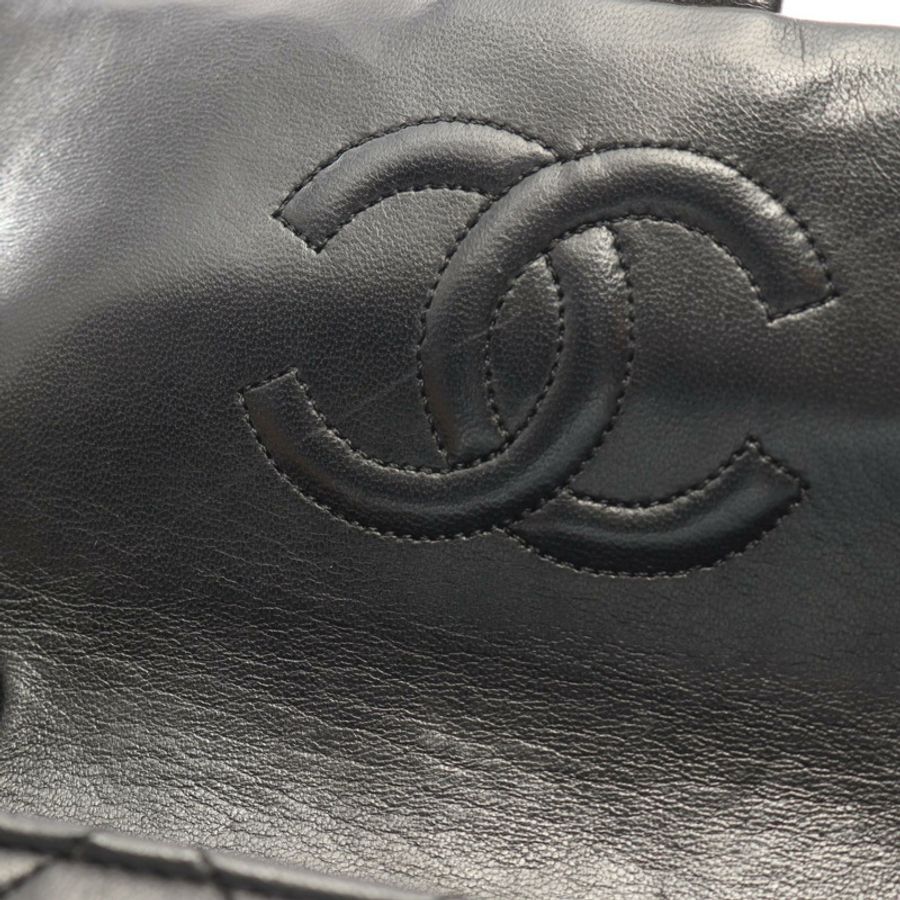 香奈兒 (CHANEL) 迷你絎縫 20 鏈條單肩包,羊皮材質,黑色,二手,女士,雙C標誌-8