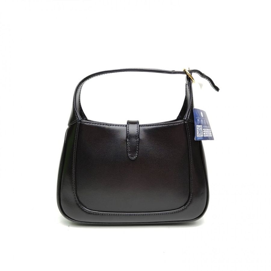 GUCCI Jackie1961Mini19黑色牛皮金扣肩背包-2