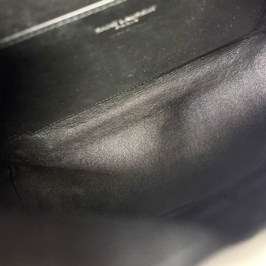 ️YSL 黑銀Cassandre信封郵差包 22*17*6 98新配件肩帶 塵袋-7