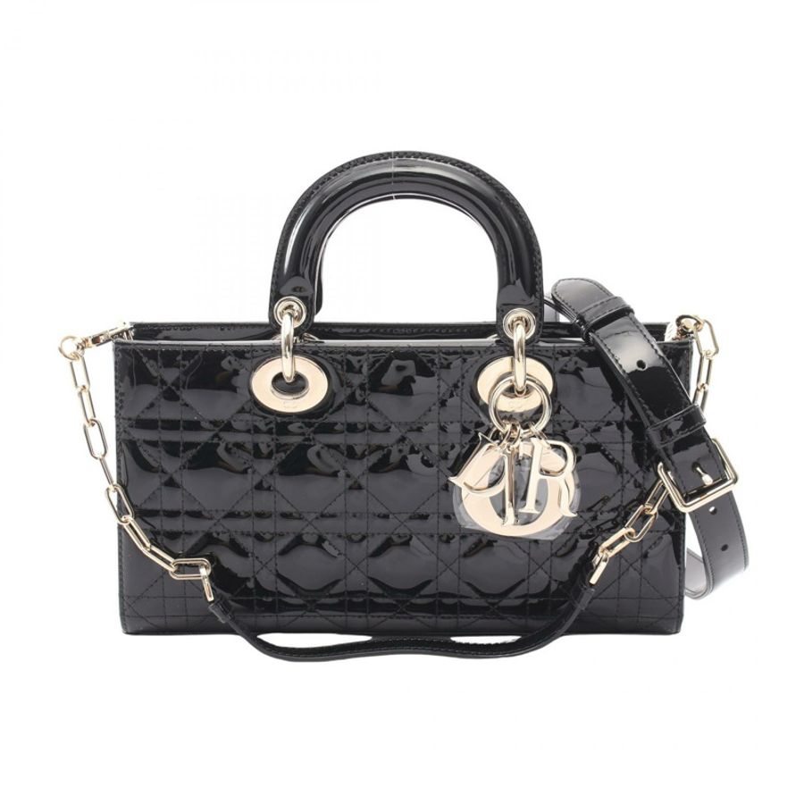 Christian Dior LADY D-Joy 中型兩用手提包 M0540OWCBM900 漆皮 全新-0