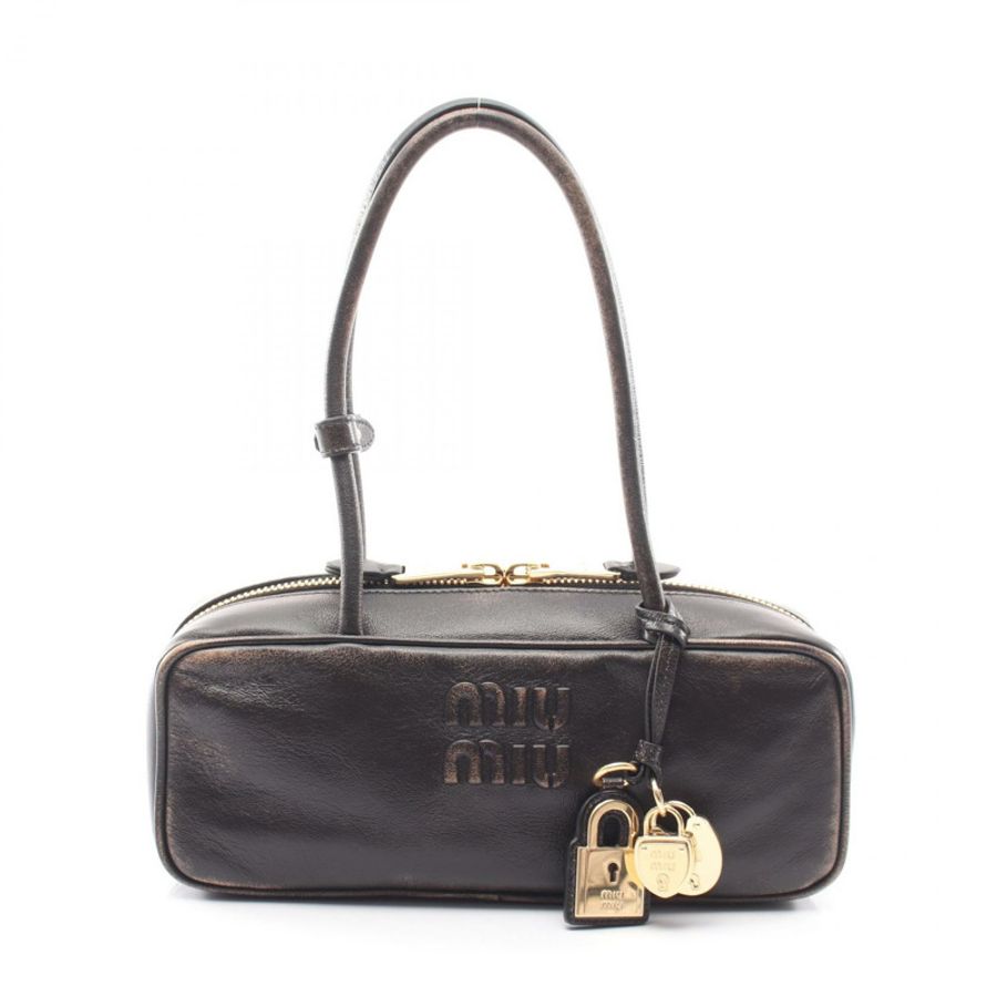Miu Miu Bau NAPPA OLD 手提包 5BB173AF6PF0201 皮革 棕色 全新 女士-0