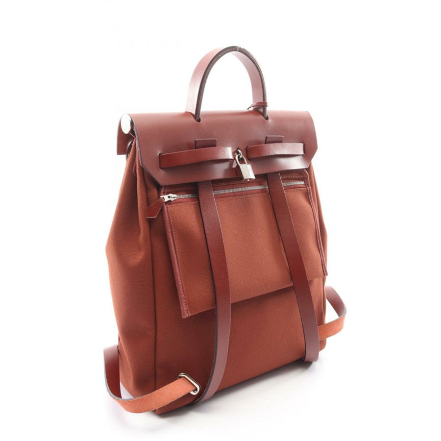 HERMES Airbag Zip A Dos PM Le Tourne 背包帆布皮革 SHW 二手-1