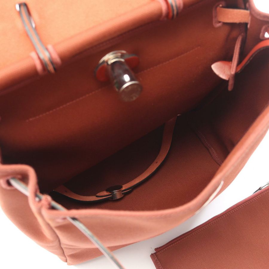 HERMES Airbag Zip A Dos PM Le Tourne 背包帆布皮革 SHW 二手-2
