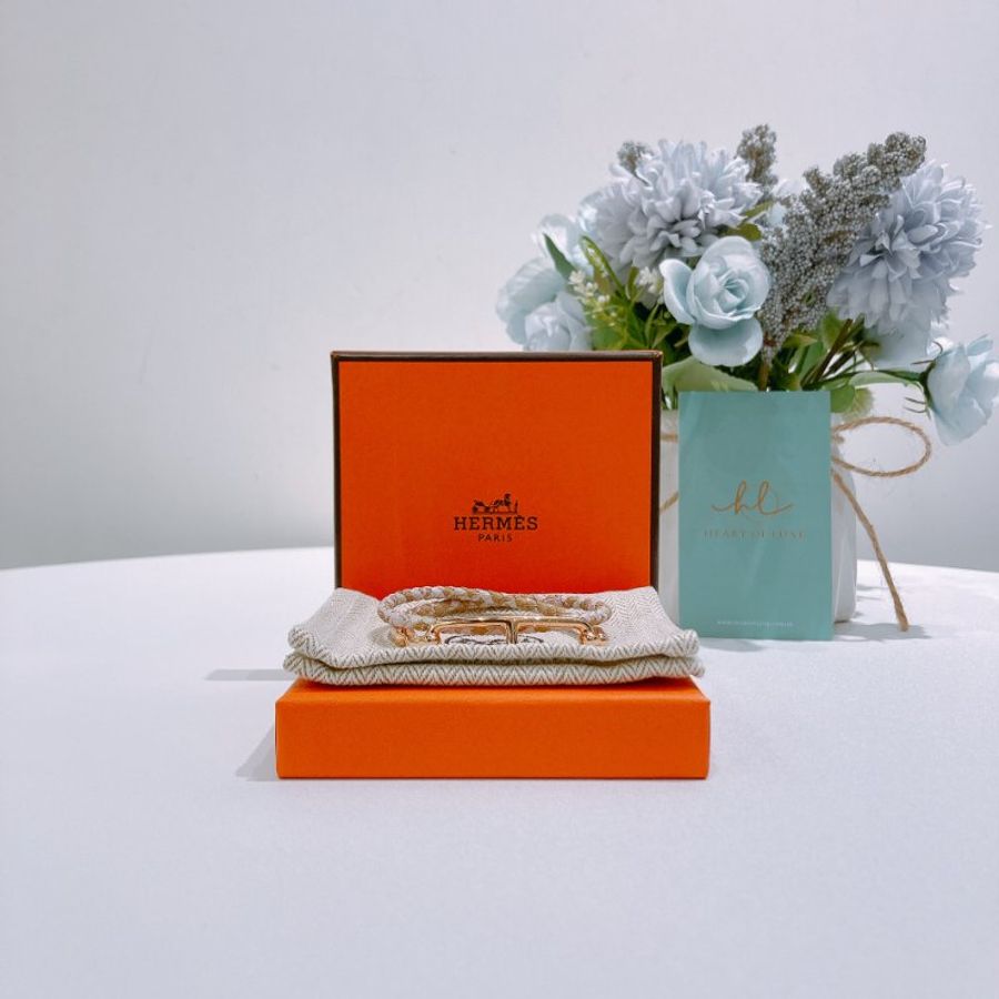 TW4906 Hermes 愛馬仕豬鼻logo雙圈編織手繩 拼色Roulis Double Tour Bracelet T2-1