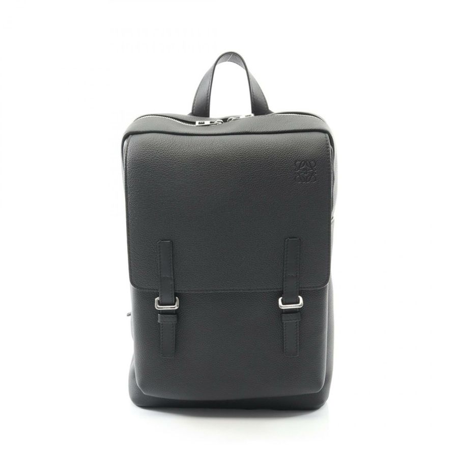 LOEWE 軍旅風 Anagram 雙肩包 B553J18X041100 黑色真皮男士新款-0