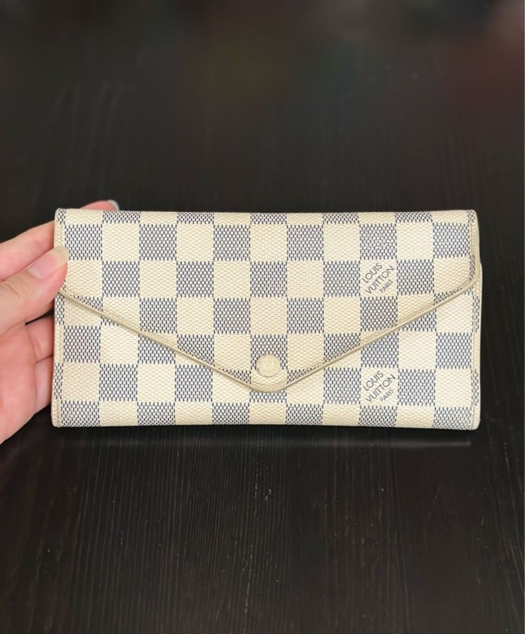 Louis Vuitton LV Damier Azur Josephine 白棋盤格長夾|附盒|約7成新-3